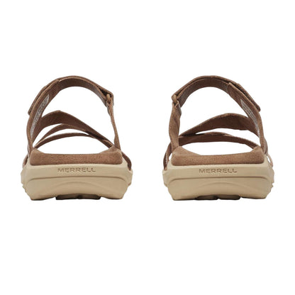 Mocha - Back - Merrell Womens-Ladies Seasonal Cross Strap Leather Sandals
