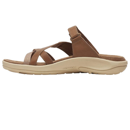 Mocha - Side - Merrell Womens-Ladies Seasonal Cross Strap Leather Sandals