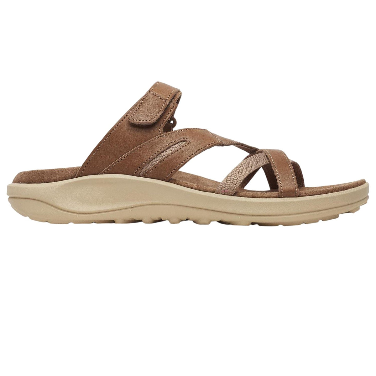 Mocha - Front - Merrell Womens-Ladies Seasonal Cross Strap Leather Sandals