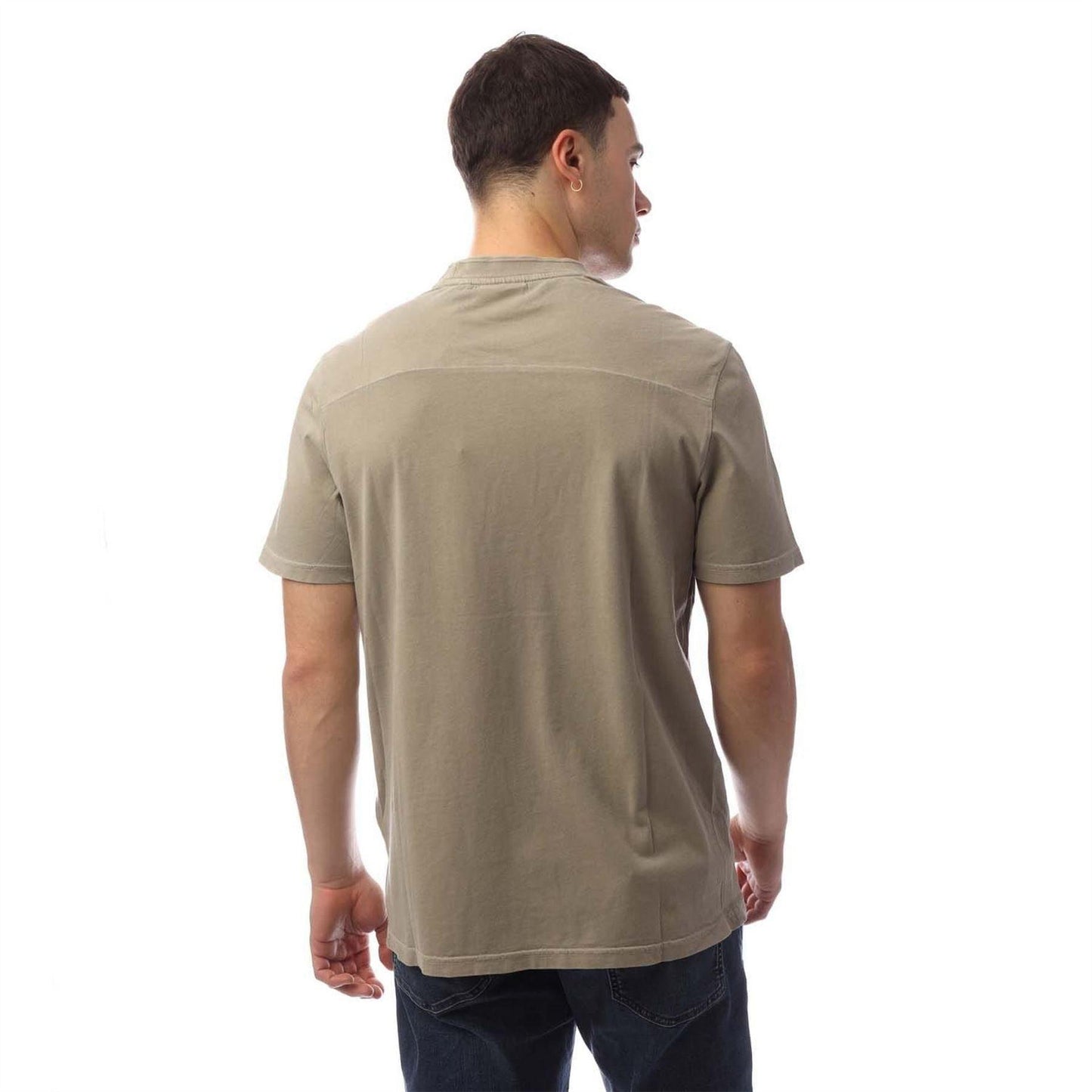 Beige - Back - Lyle & Scott Mens Dye Wash T-Shirt