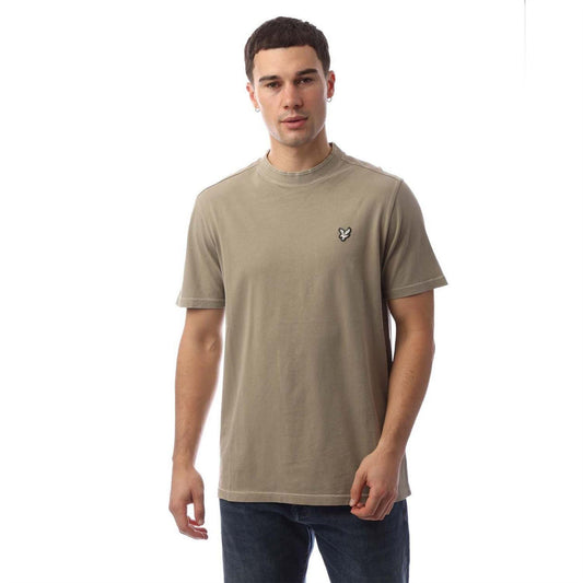 Beige - Front - Lyle & Scott Mens Dye Wash T-Shirt