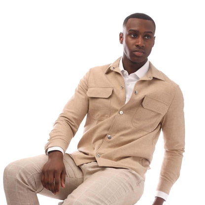 White - Side - Boss Mens P-Carper Overshirt
