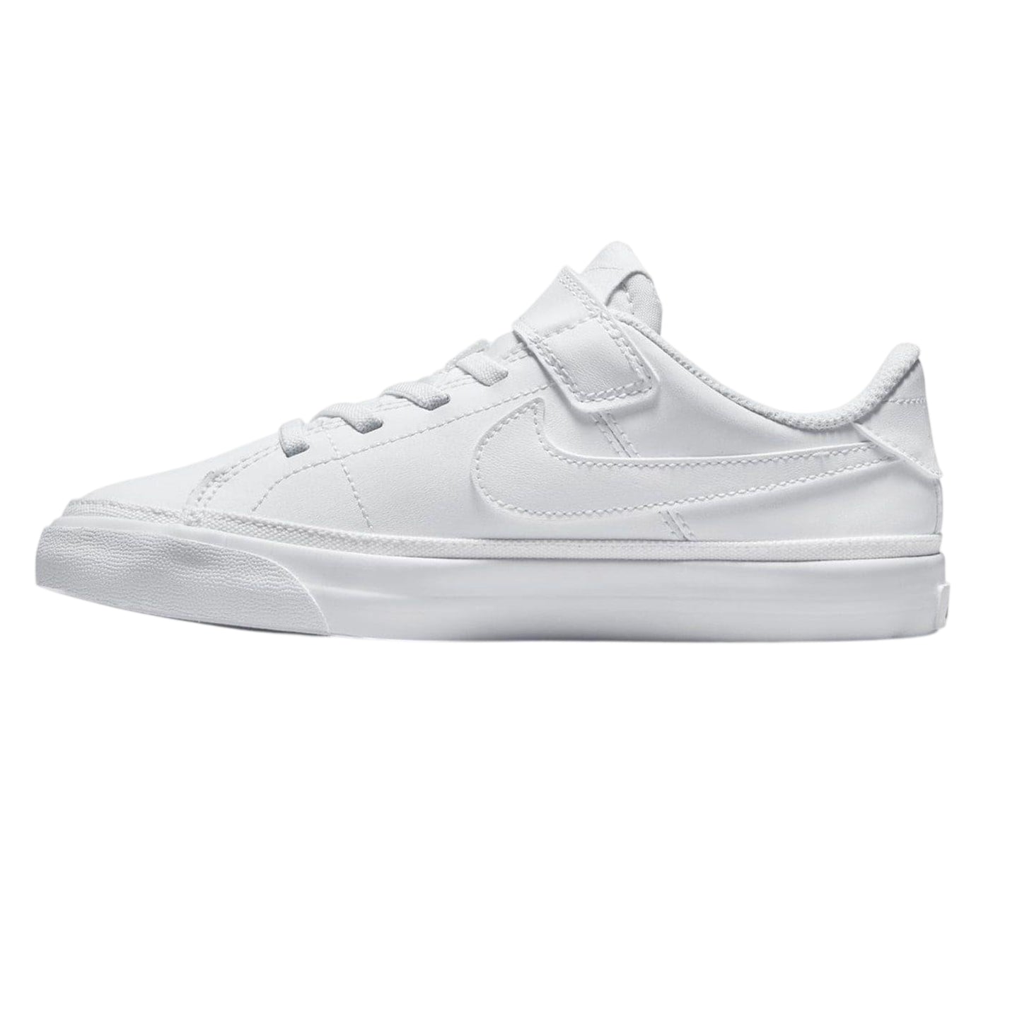 White - Side - Nike Childrens-Kids Court Legacy Leather Trainers