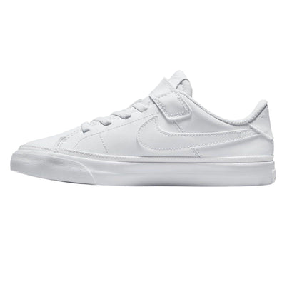 White - Side - Nike Childrens-Kids Court Legacy Leather Trainers