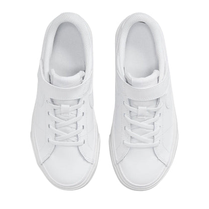 White - Pack Shot - Nike Childrens-Kids Court Legacy Leather Trainers
