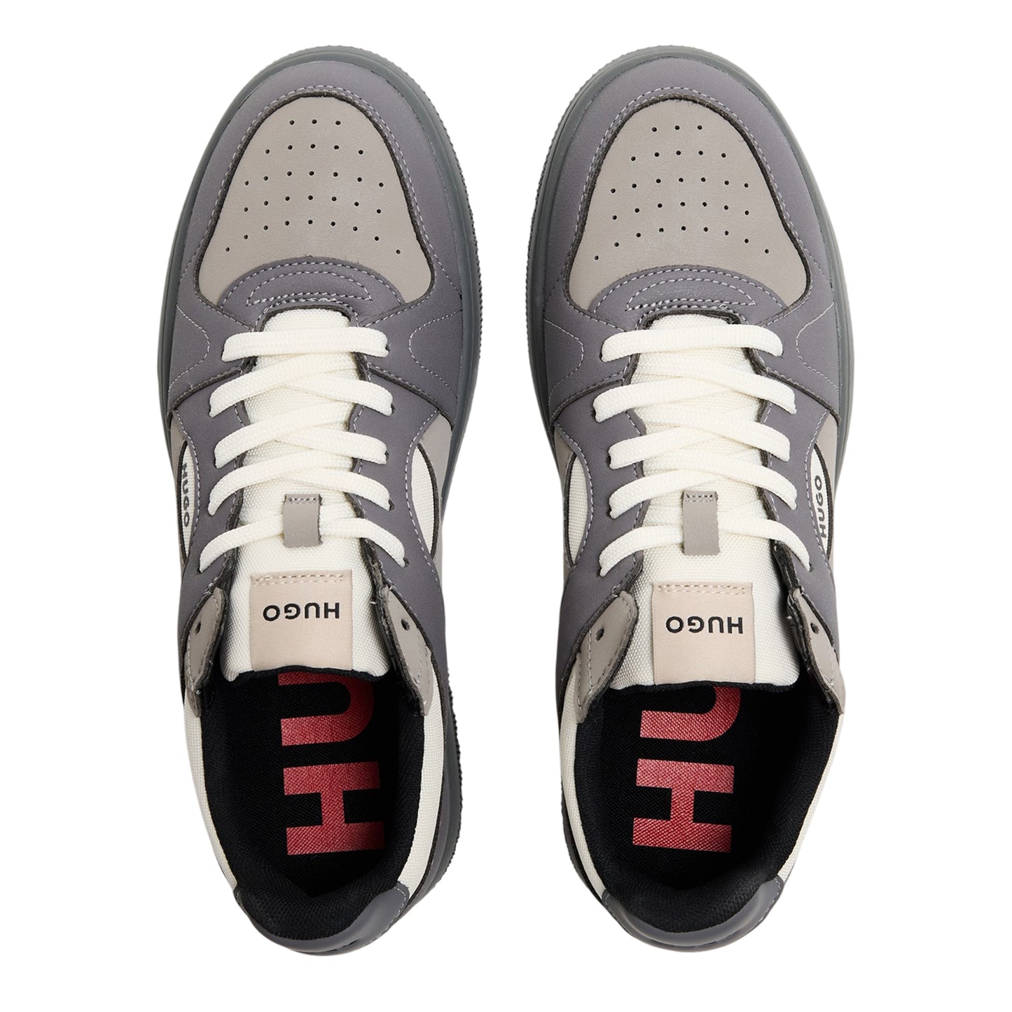 Medium Grey - Side - Hugo Mens Hadrian Tenn Pugr Trainers