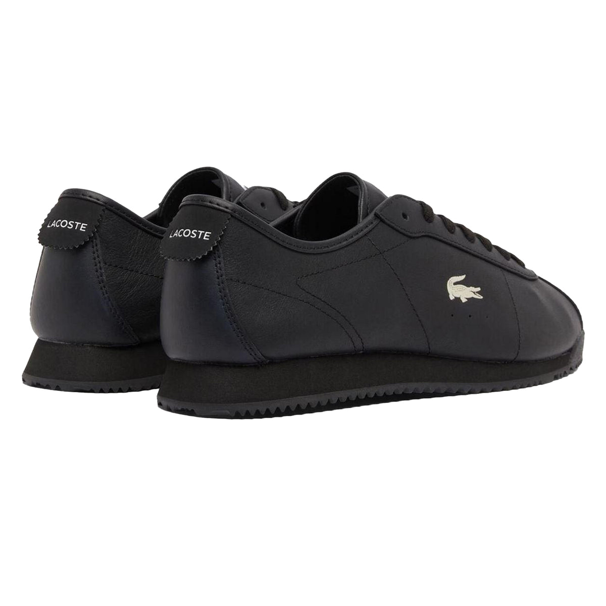 Black - Back - Lacoste Mens Club Low Leather Low Flat Trainers