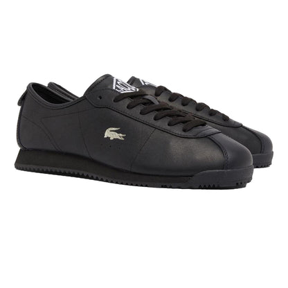 Black - Side - Lacoste Mens Club Low Leather Low Flat Trainers