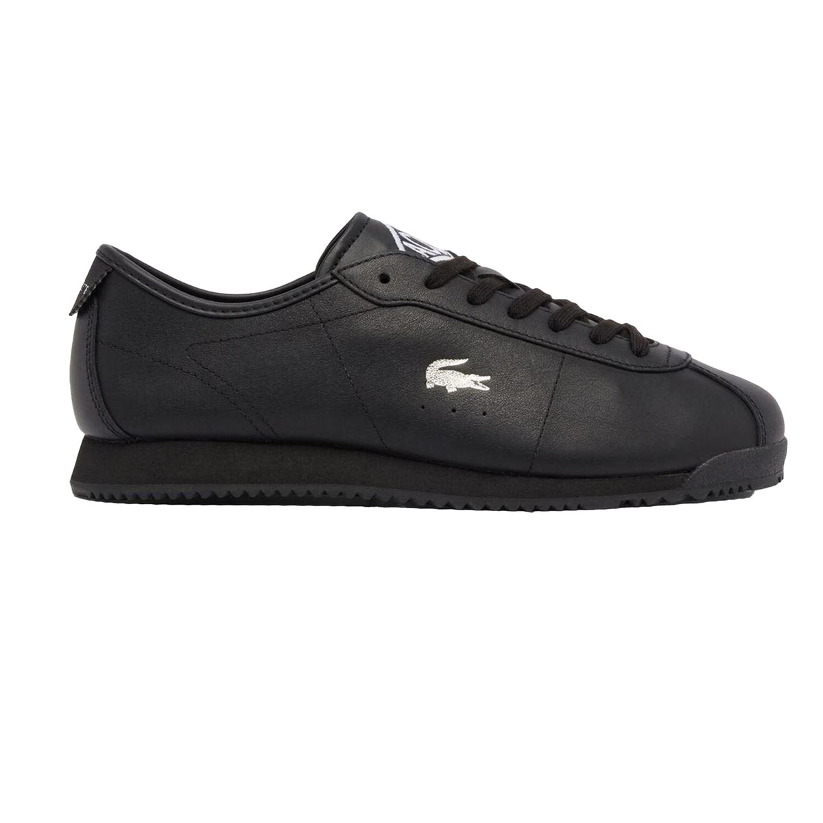 Black - Front - Lacoste Mens Club Low Leather Low Flat Trainers