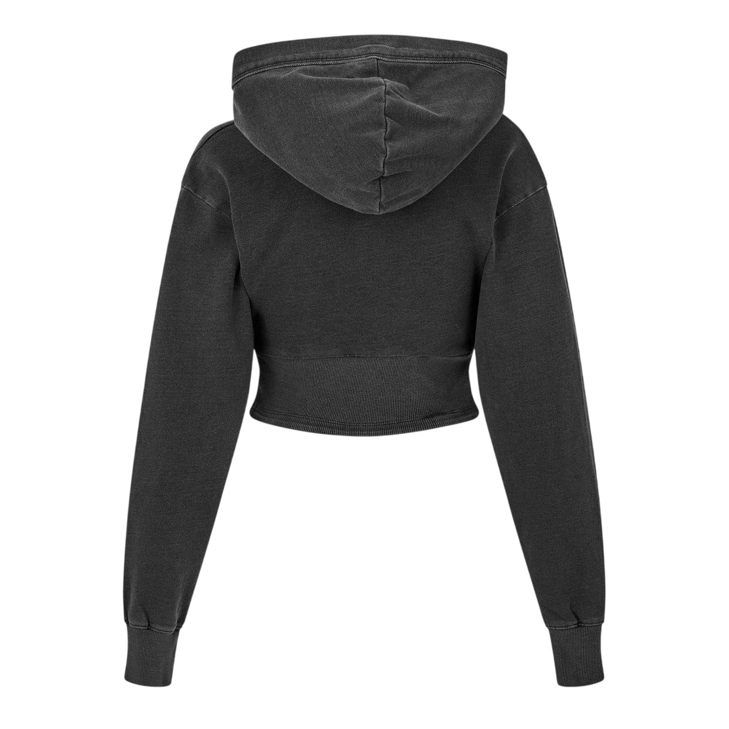 Black - Back - Good American Womens-Ladies Jeanius Crop Hoodie