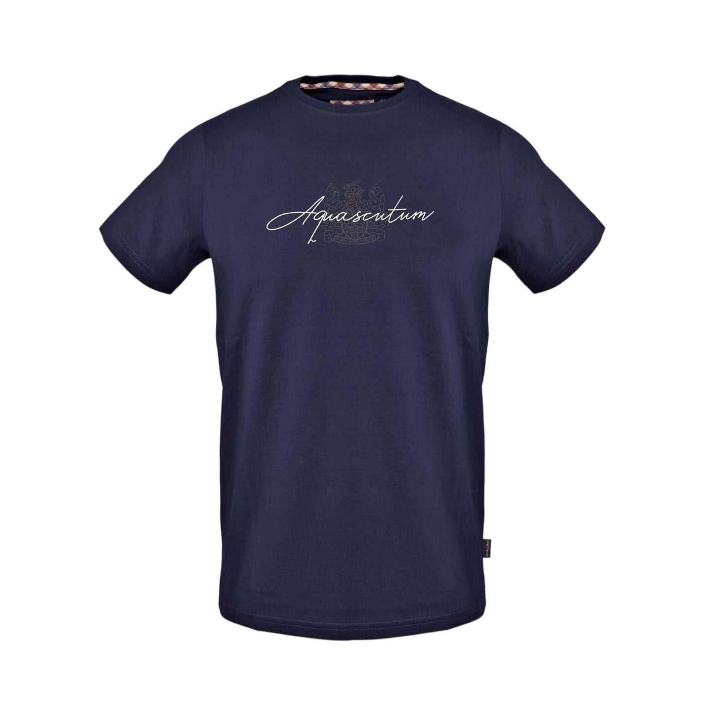 Navy - Front - Aquascutum Mens Script T-Shirt