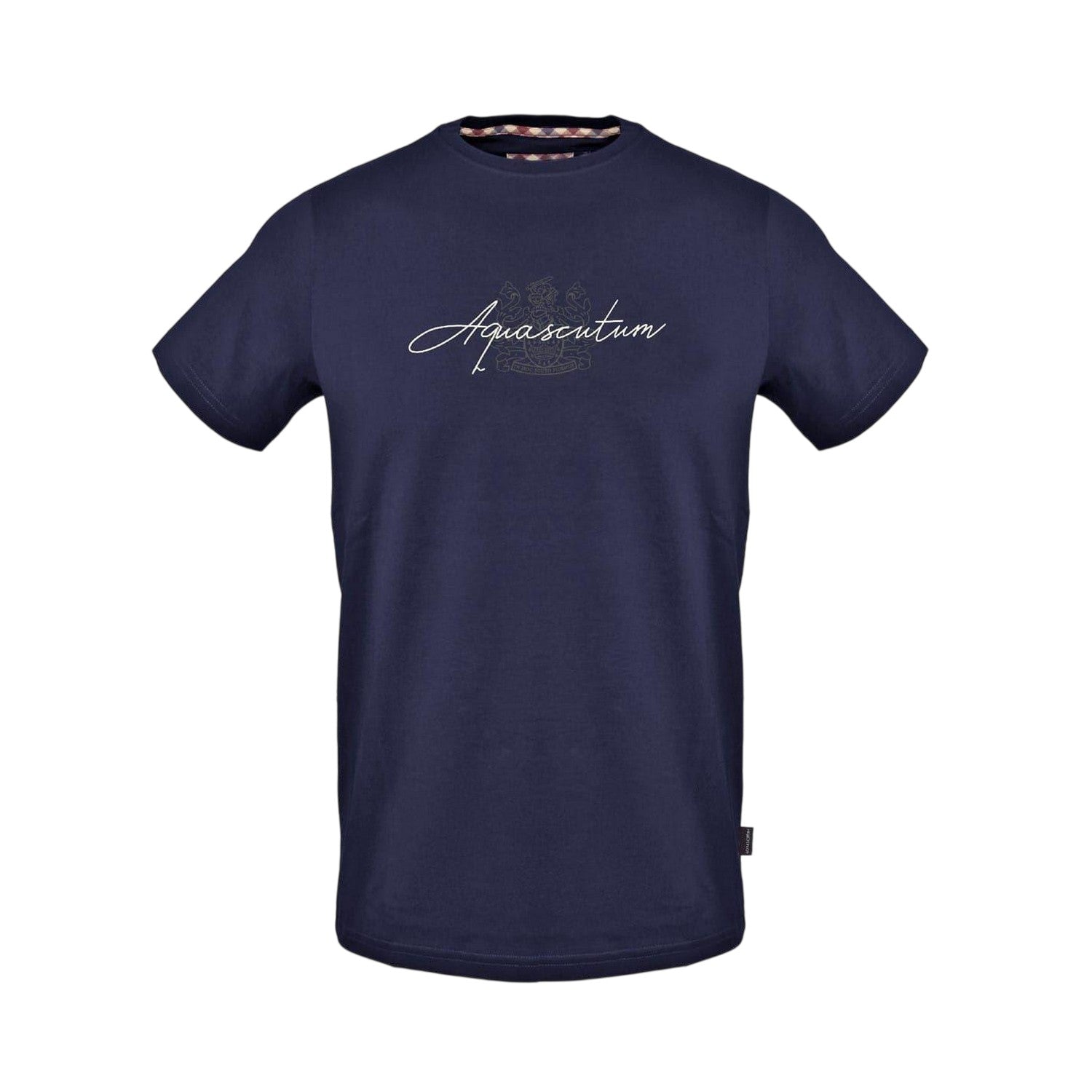 Navy - Front - Aquascutum Mens Script T-Shirt