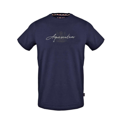 Navy - Front - Aquascutum Mens Script T-Shirt