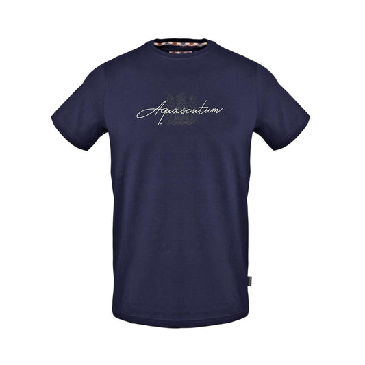 Navy - Front - Aquascutum Mens Script T-Shirt