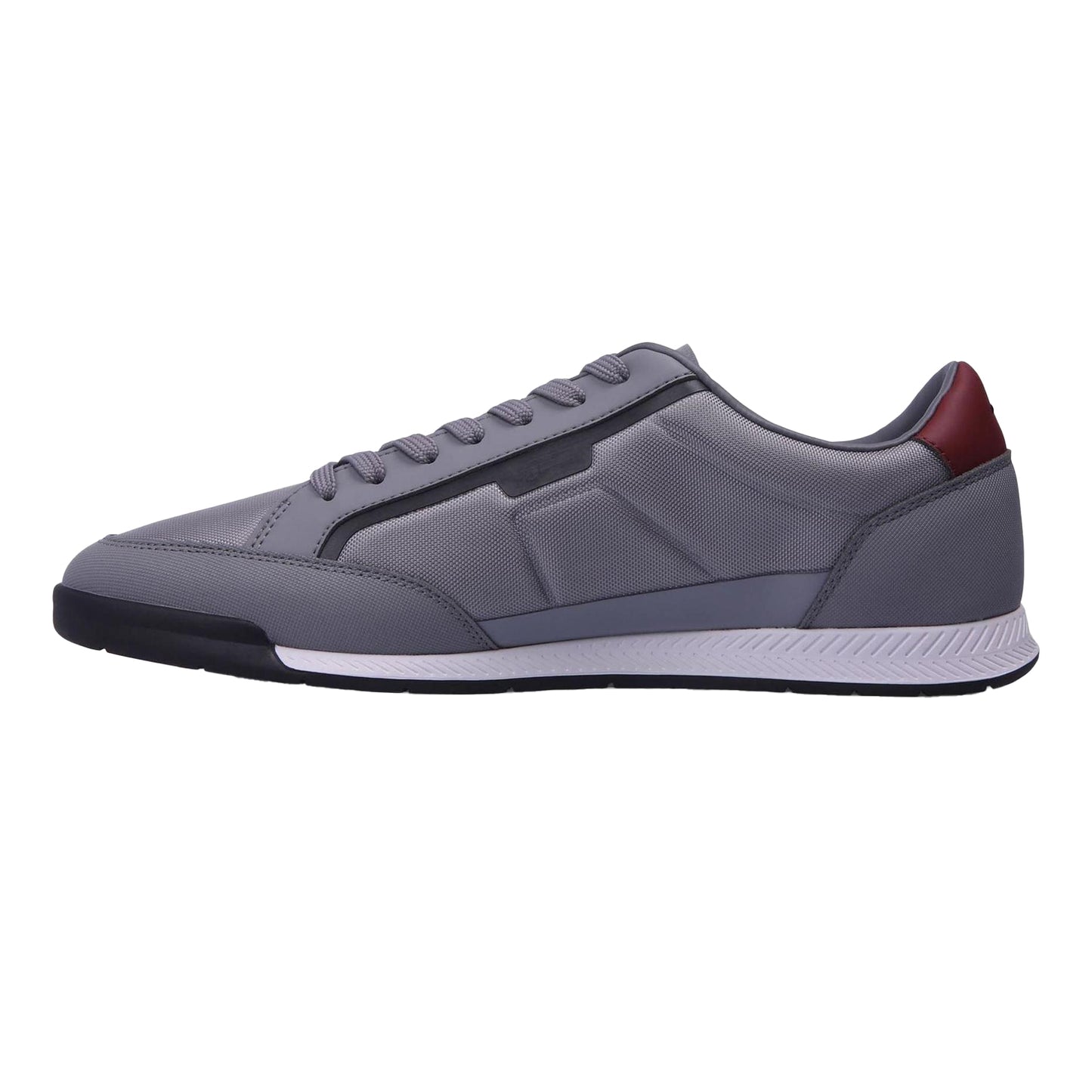 Grey - Side - Boss Mens Nitan Flat Trainers