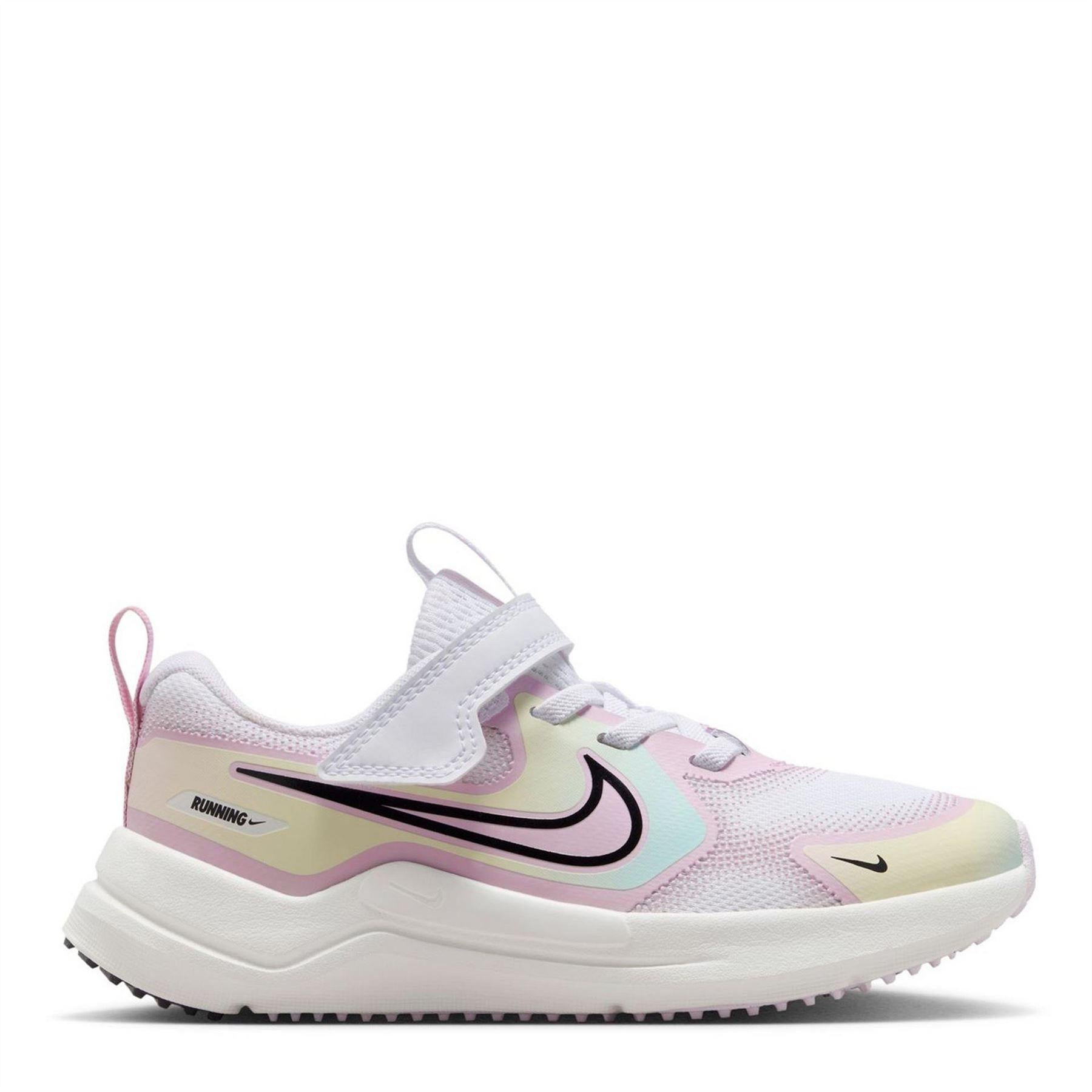 White-Black-Lilac - Front - Nike Childrens-Kids Cosmic Trainers