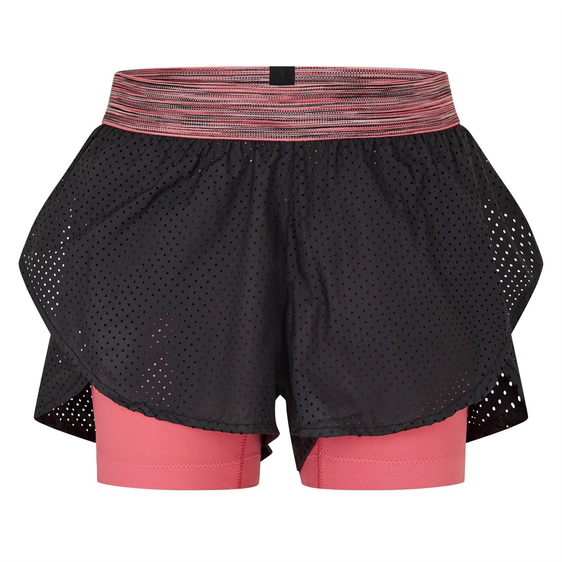 Black - Front - Skins Womens-Ladies Dnamic Performance 2 Layer Running Shorts