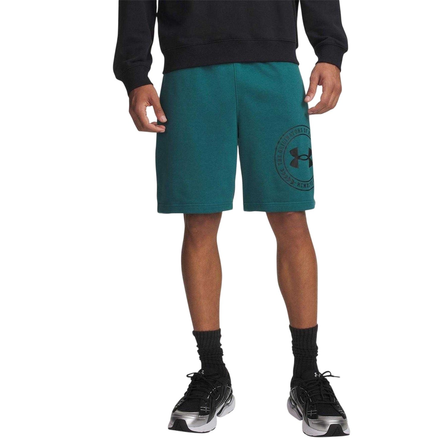 Green-Black - Side - Under Armour Mens Rival Graphic Shorts