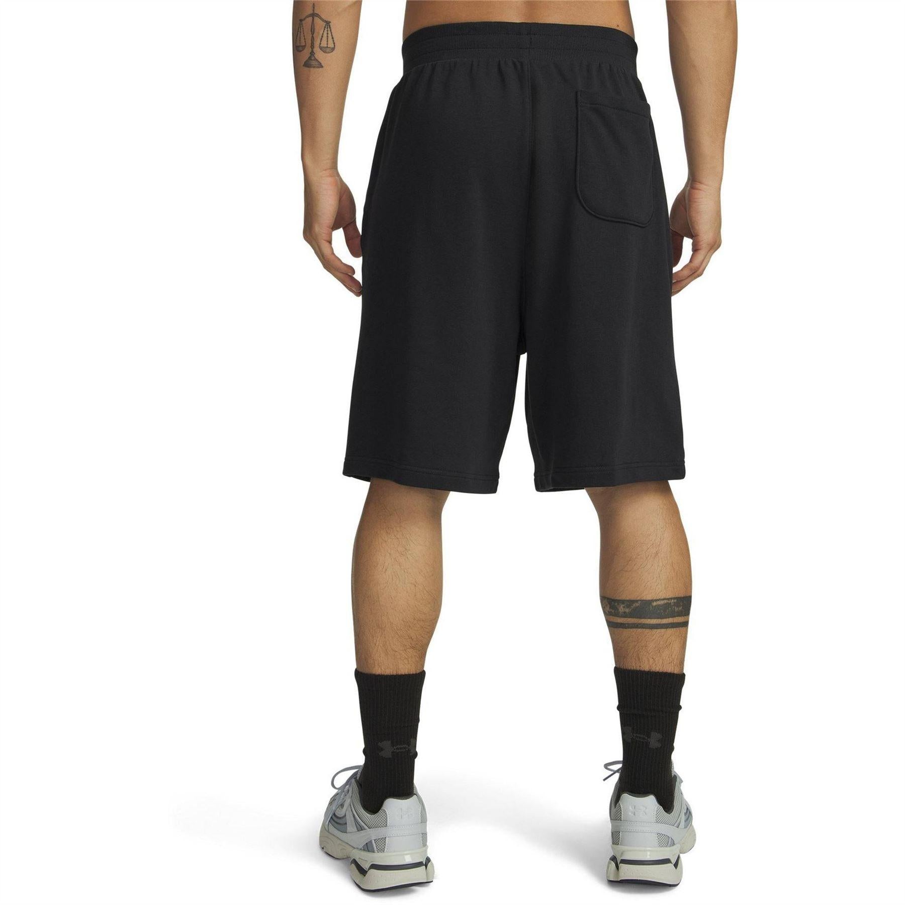 Black - Back - Under Armour Mens Rival Graphic Shorts