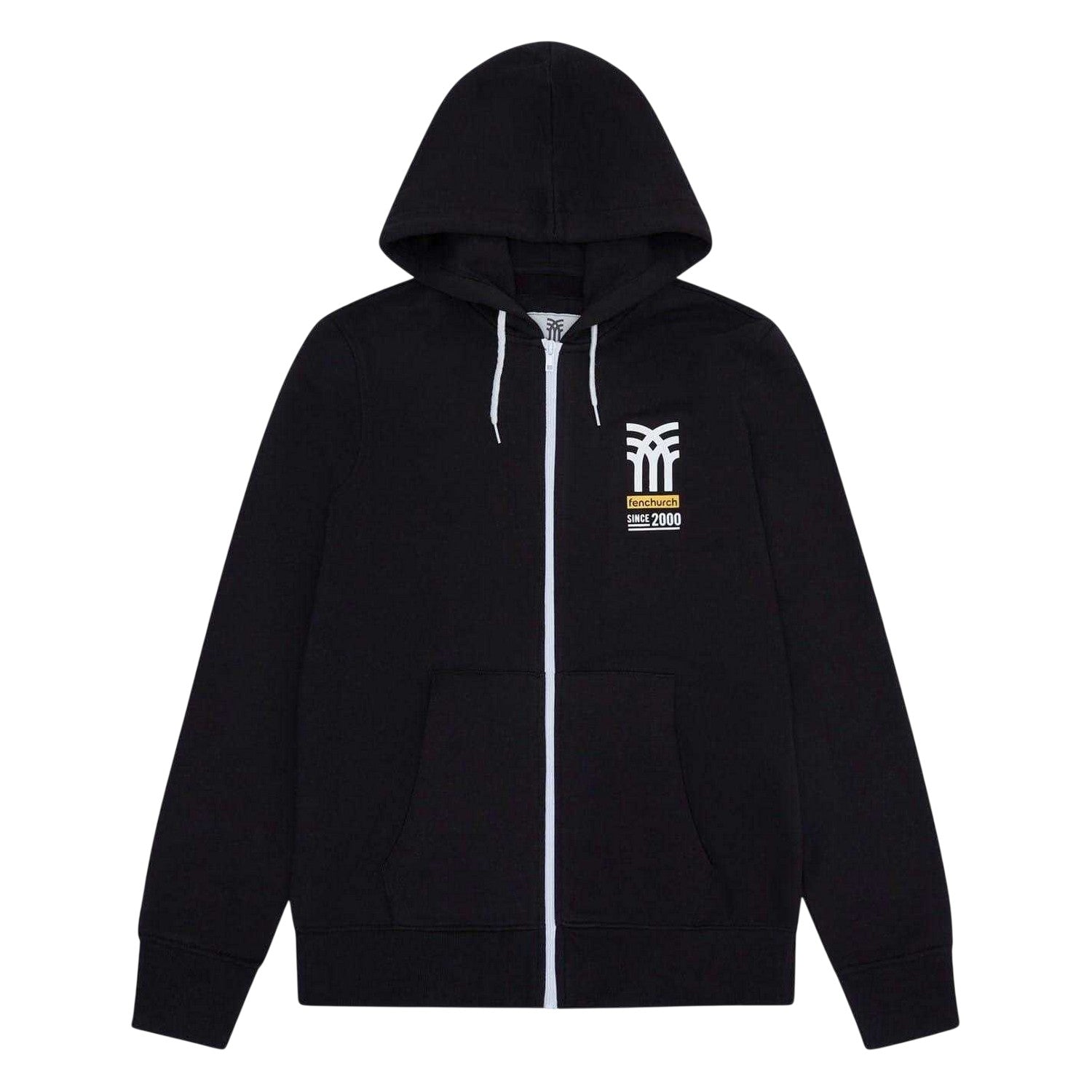Black - Front - Fenchurch Mens Full Zip Hoodie