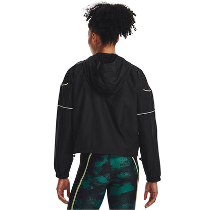 Black - Pack Shot - Under Armour Womens-Ladies Project Rock Reflective Hooded Jacket