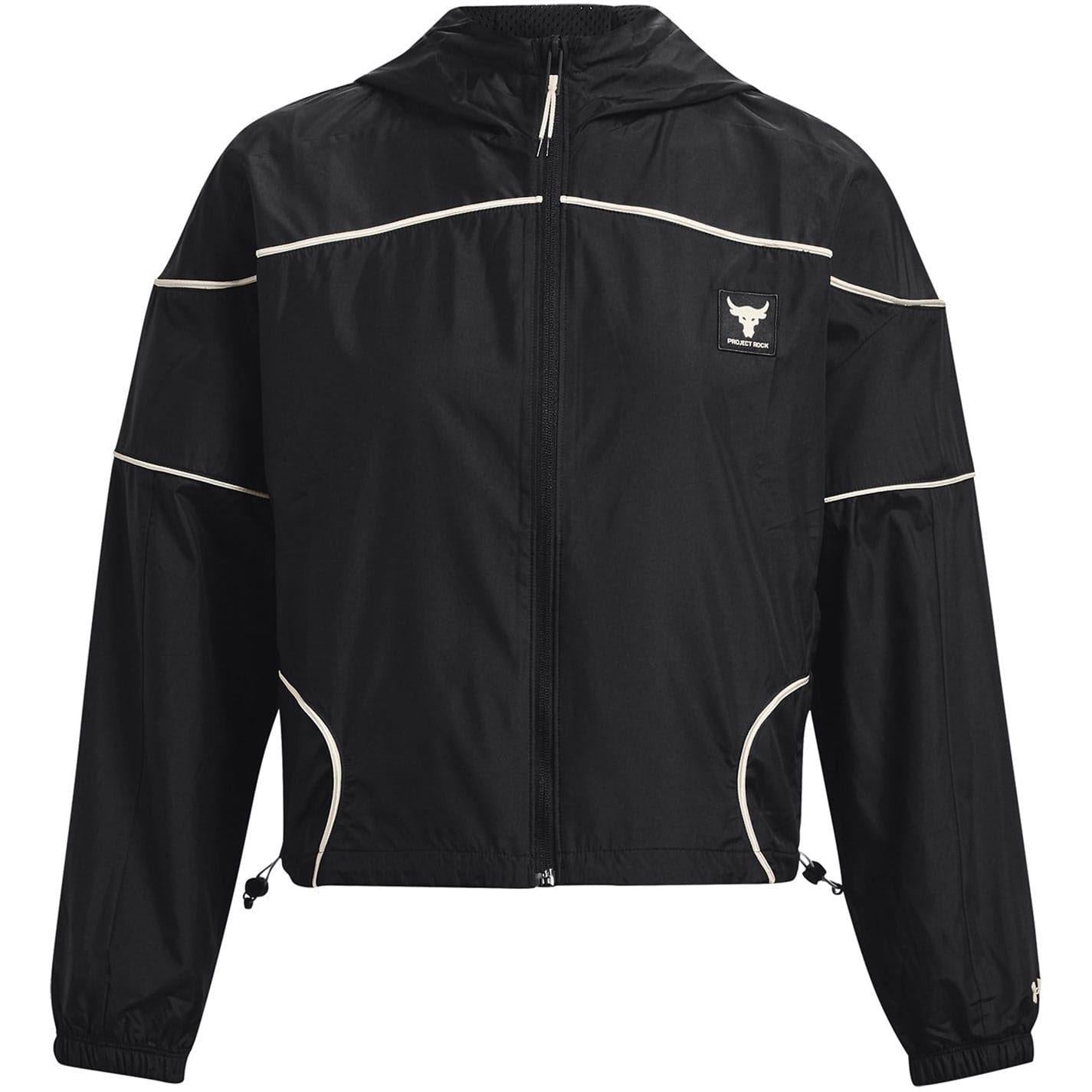 Black - Front - Under Armour Mens Project Rock Reflective Hooded Jacket