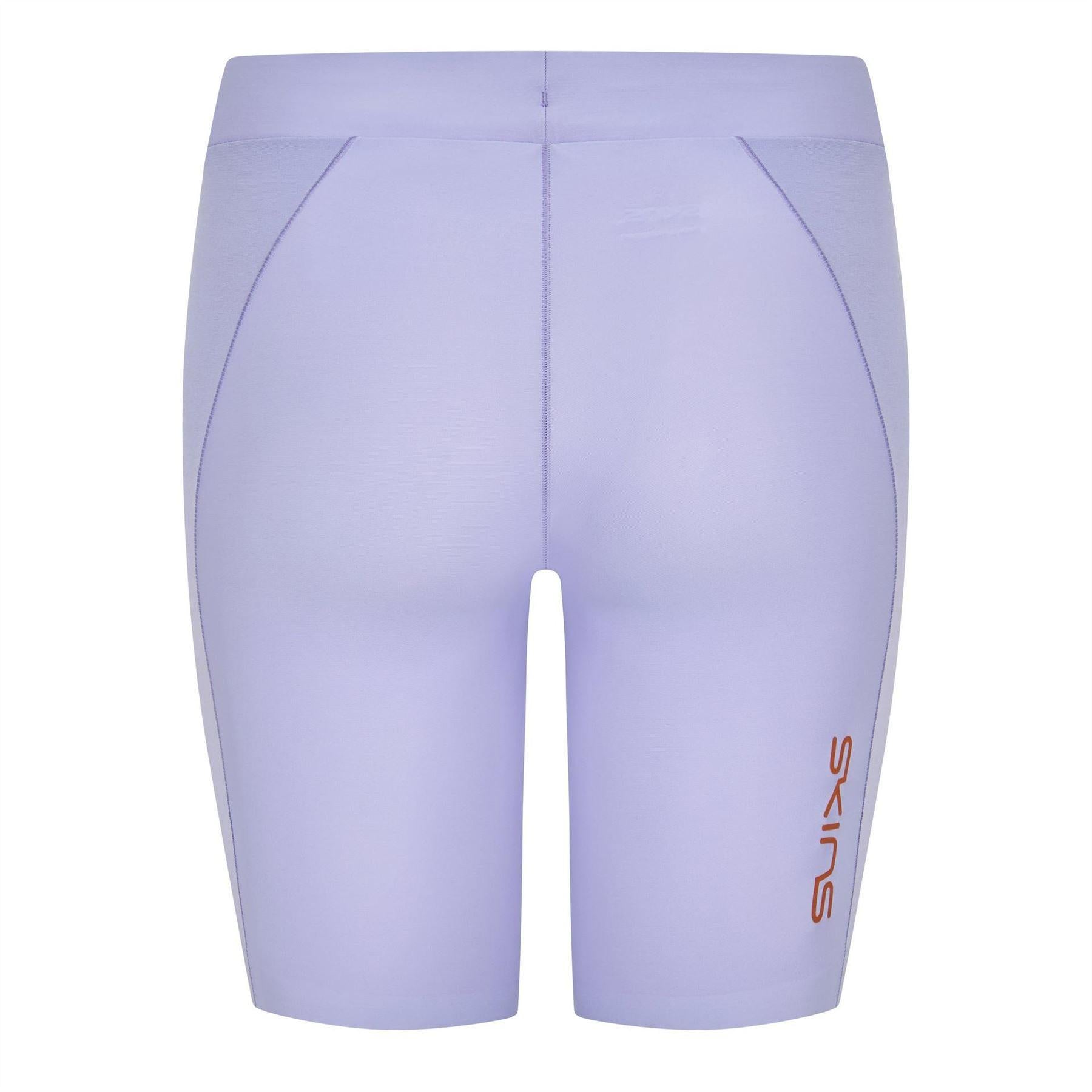 Purple - Back - Skins Womens-Ladies Series-5 Fitted Compression Shorts