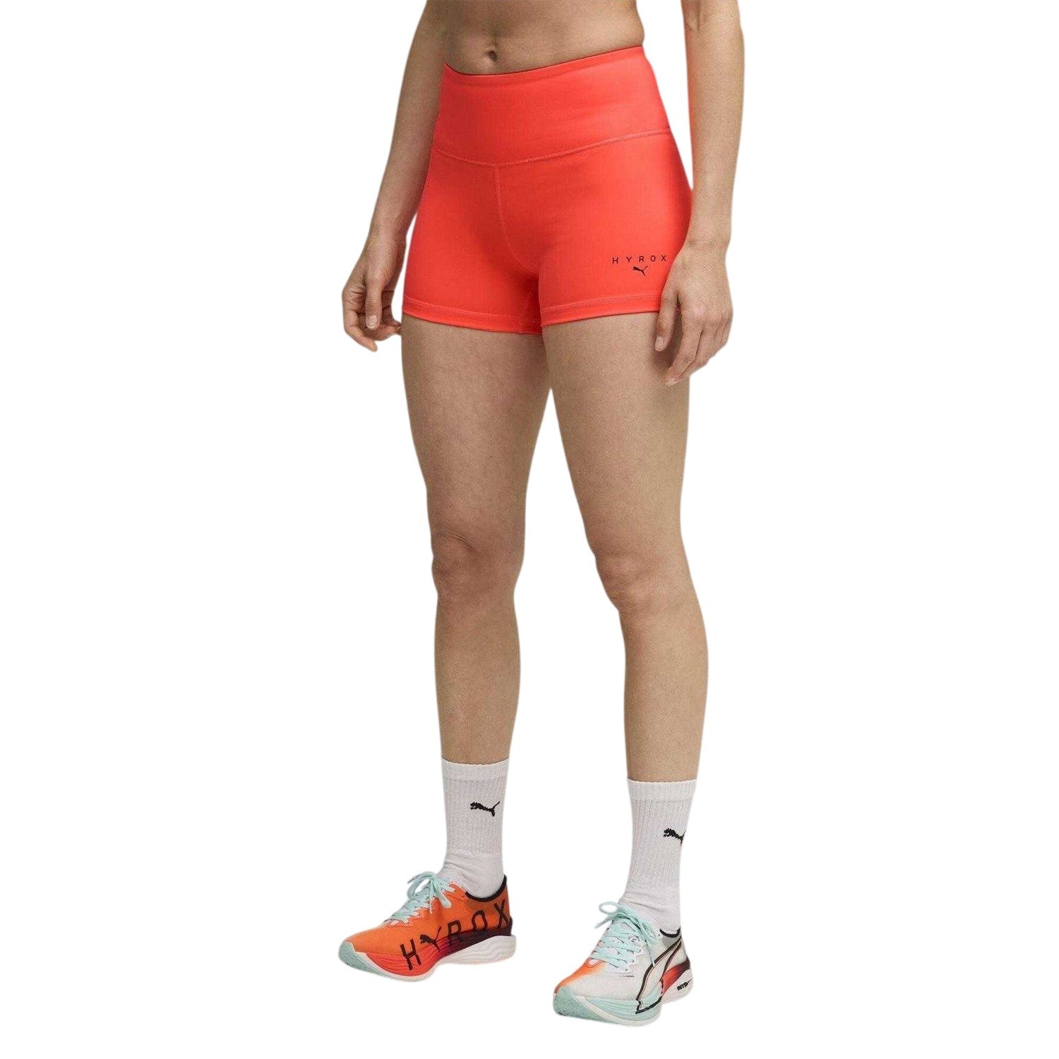 Glowing Red - Side - Puma Womens-Ladies Hyrox Performance Shorts
