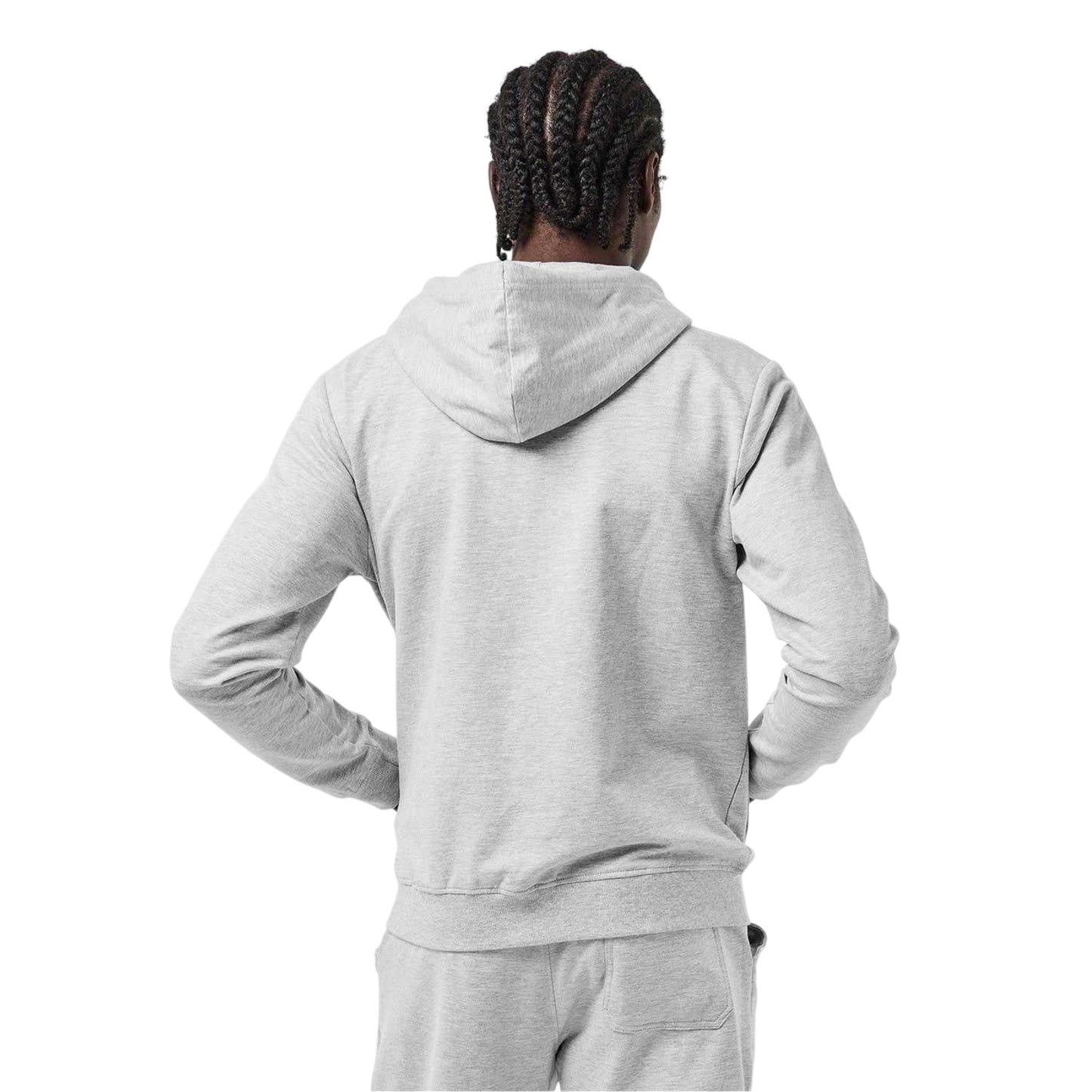 Grey Melange - Back - Aquascutum Mens Tailored Full Zip Hoodie