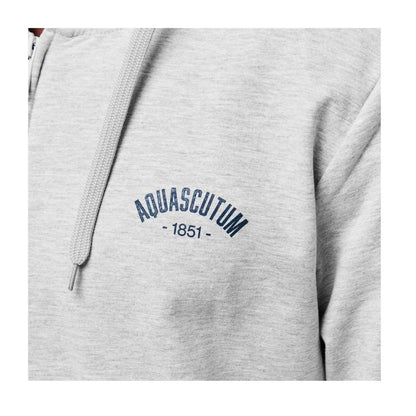 Grey Melange - Side - Aquascutum Mens Tailored Full Zip Hoodie
