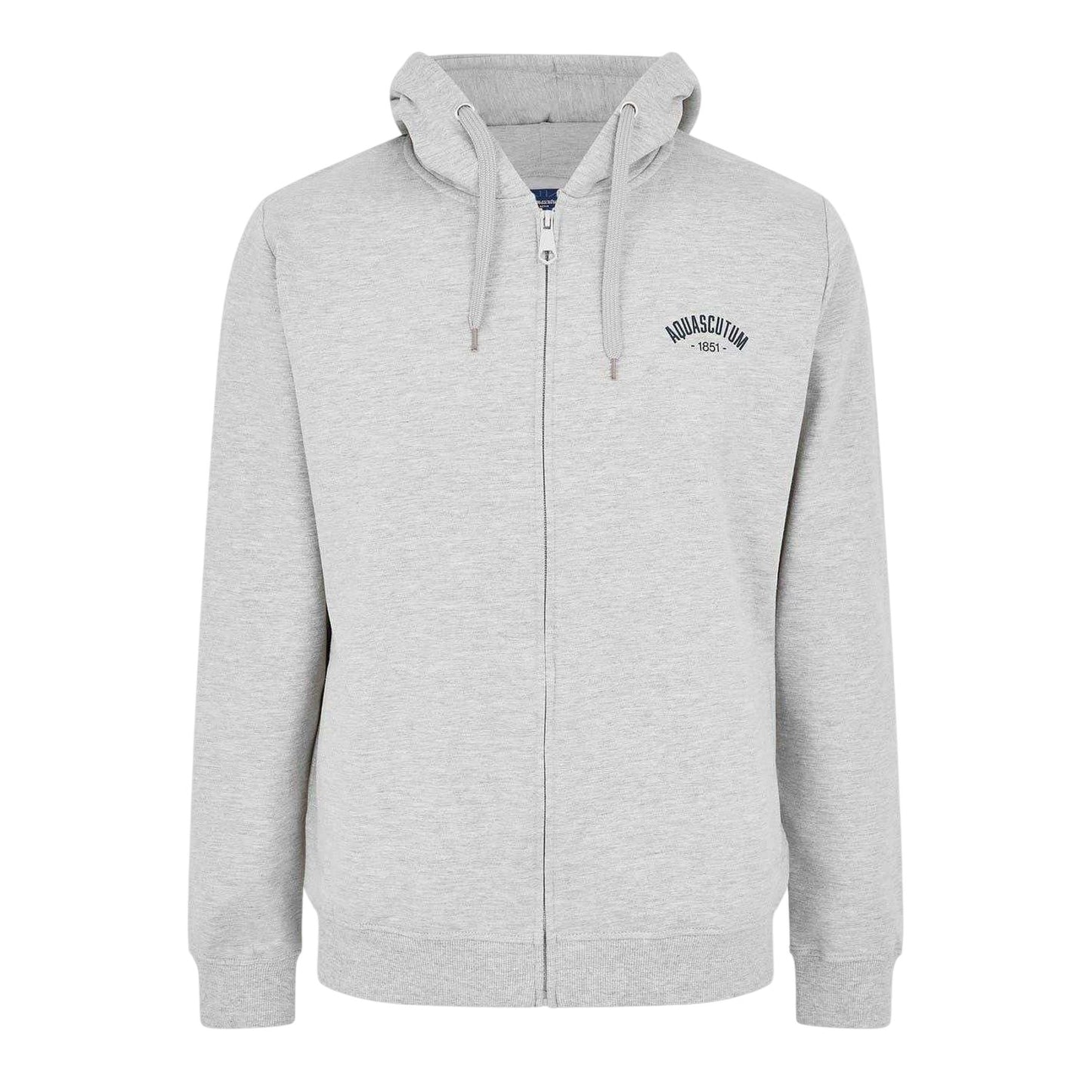 Grey Melange - Front - Aquascutum Mens Tailored Full Zip Hoodie