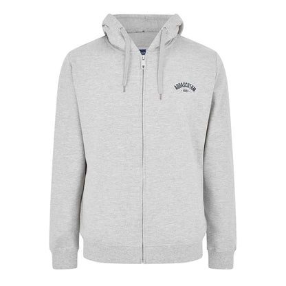 Grey Melange - Front - Aquascutum Mens Tailored Full Zip Hoodie