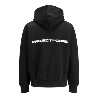 Black - Back - Jack And Jones Mens Graphic Print Regular Full Zip Hoodie