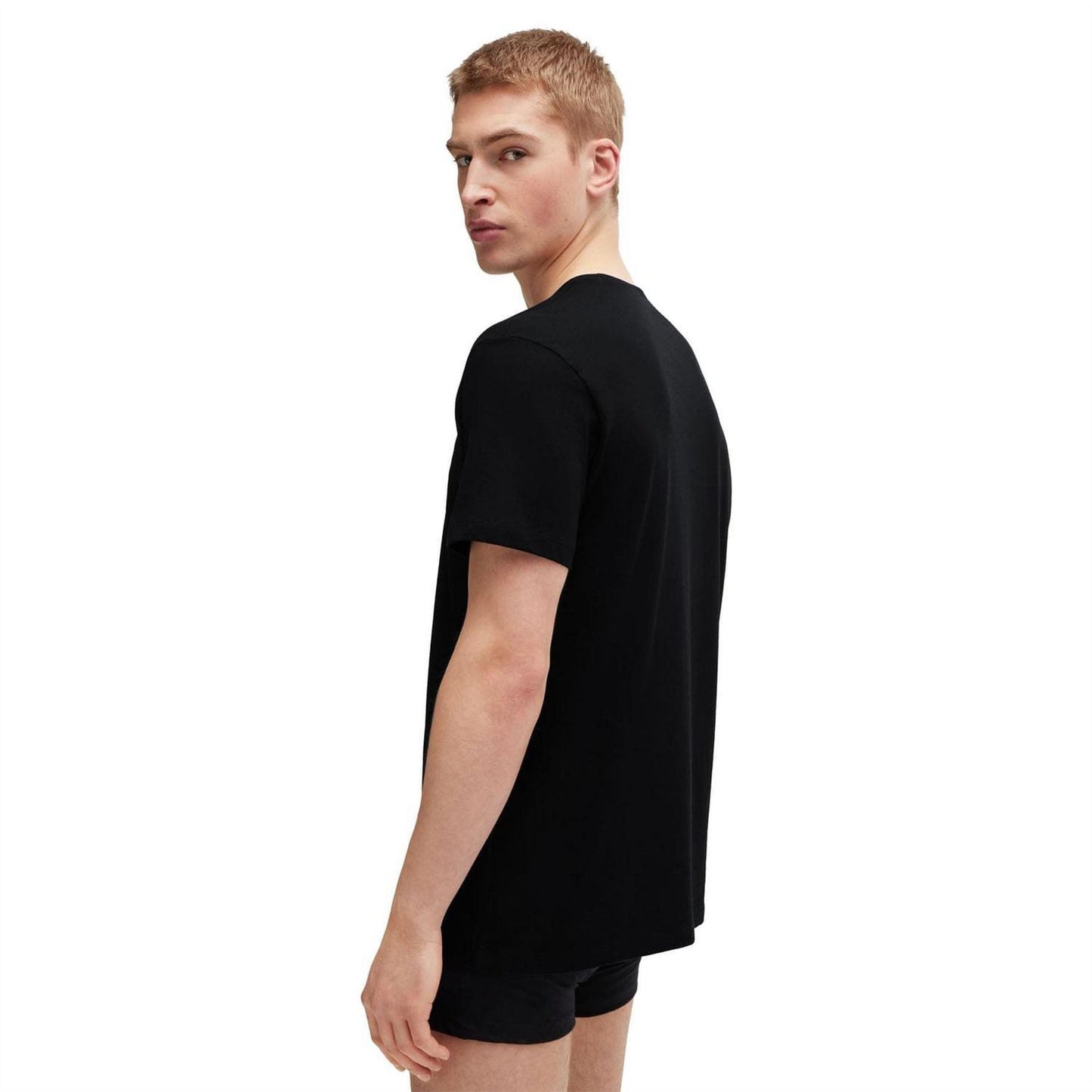 Black - Back - Boss Mens Relaxed Fit T-Shirt (Pack of 2)