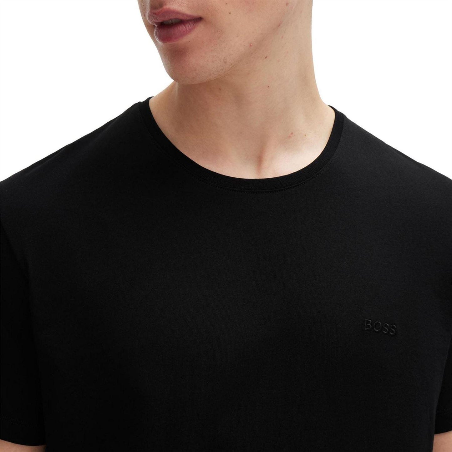 Black - Side - Boss Mens Relaxed Fit T-Shirt (Pack of 2)