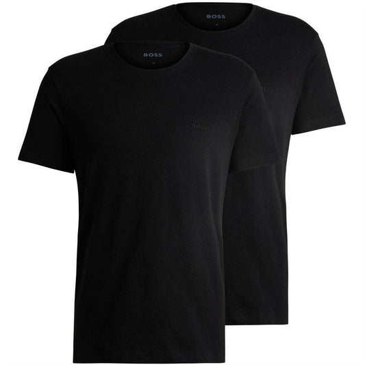 Black - Front - Boss Mens Relaxed Fit T-Shirt (Pack of 2)
