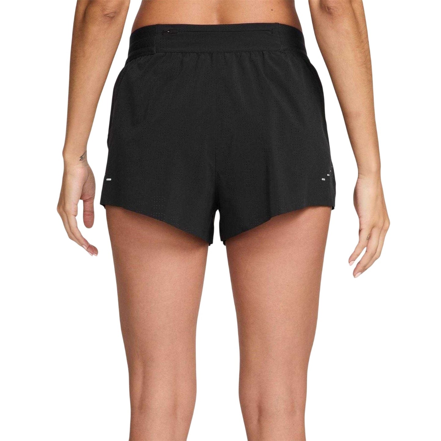 Black-White - Back - Nike Womens-Ladies Performance Running Shorts