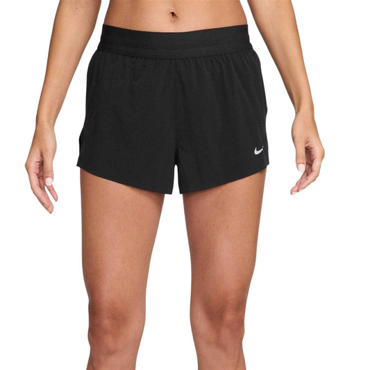 Black-White - Front - Nike Womens-Ladies Performance Running Shorts