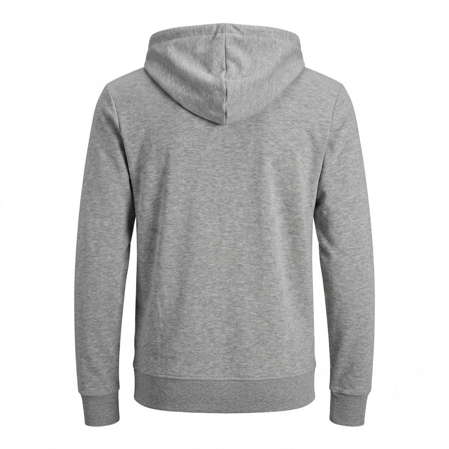 Grey Melange - Back - Jack And Jones Mens Big & Tall Full Zip Hoodie