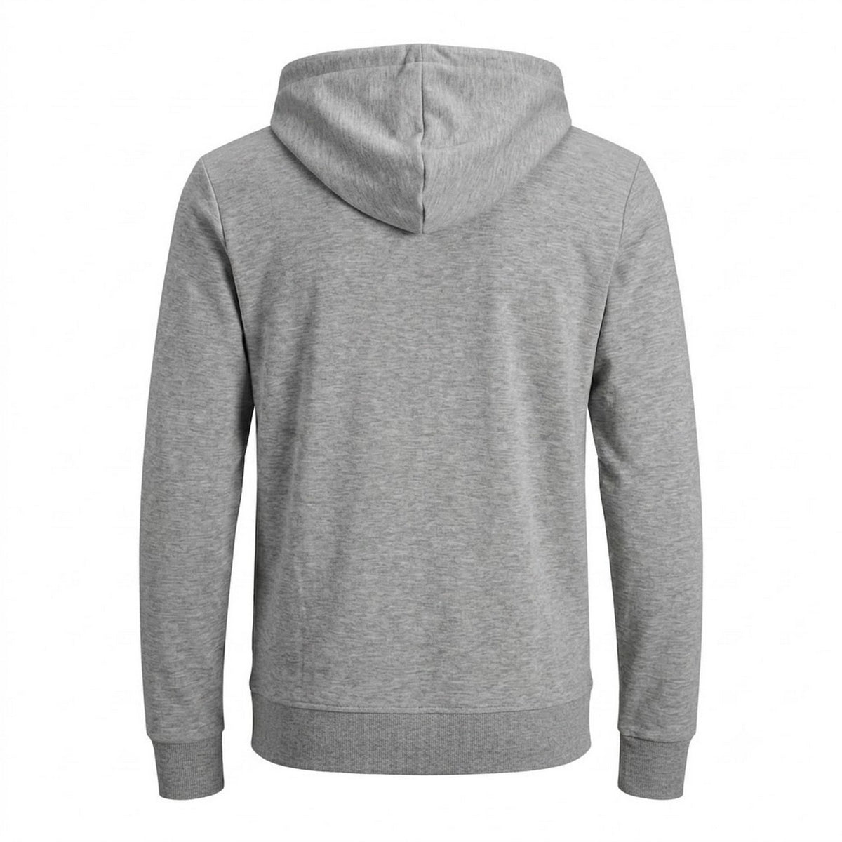 Grey Melange - Back - Jack And Jones Mens Big & Tall Full Zip Hoodie