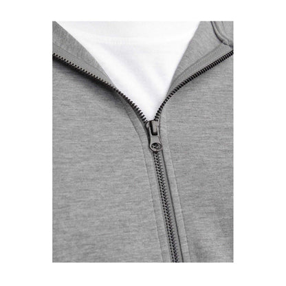 Grey Melange - Side - Jack And Jones Mens Big & Tall Full Zip Hoodie