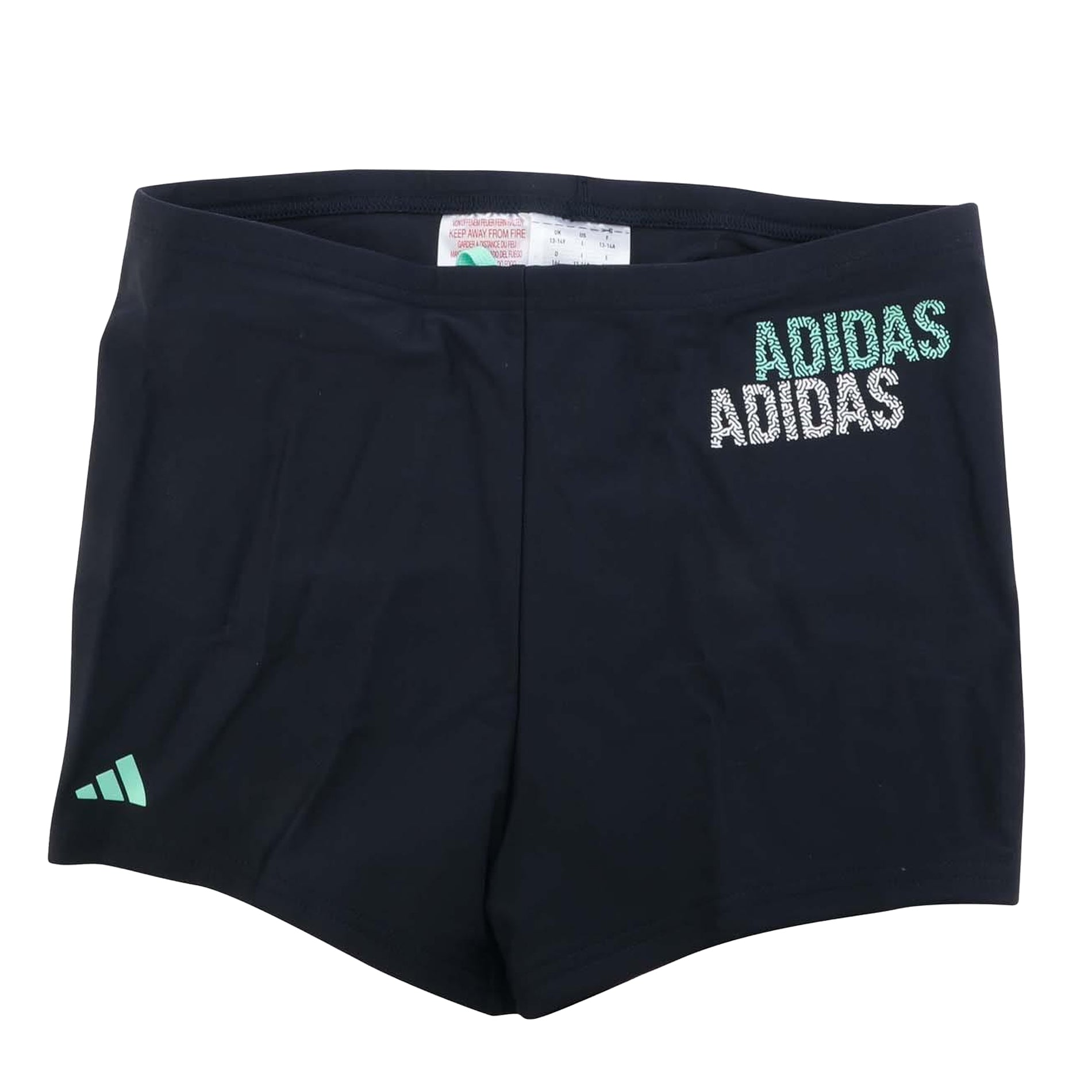 Navy - Front - Adidas Boys Logo Swim Briefs