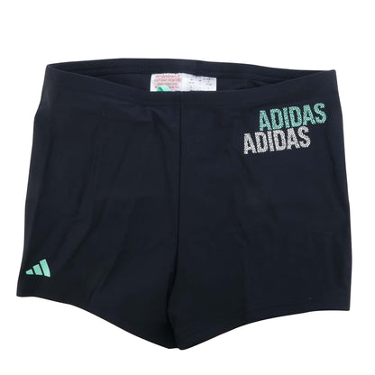 Navy - Front - Adidas Boys Logo Swim Briefs