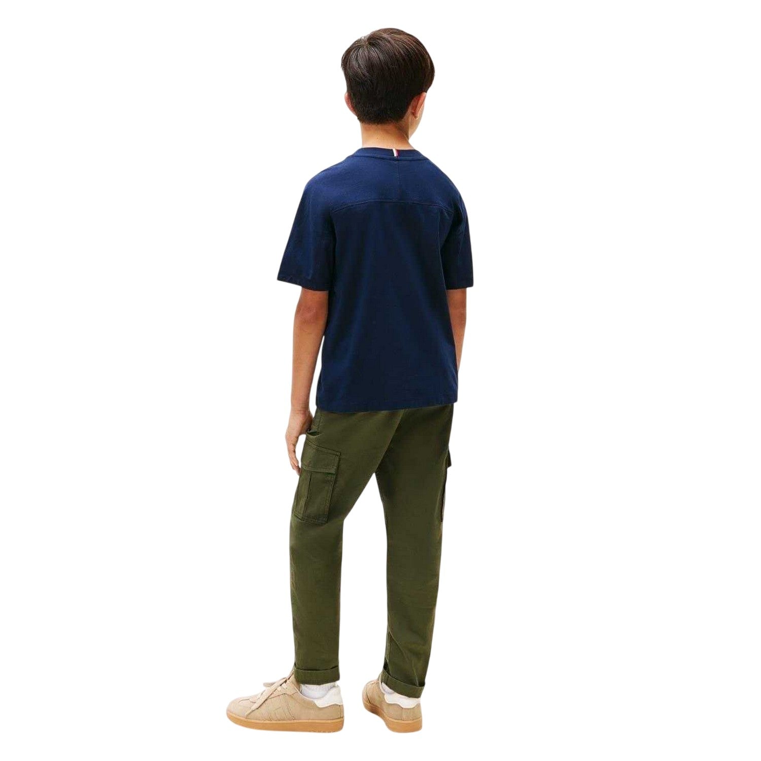 Navy - Back - Tommy Hilfiger Childrens-Kids Varsity T-Shirt