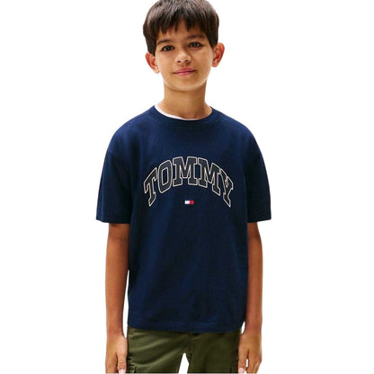 Navy - Lifestyle - Tommy Hilfiger Childrens-Kids Varsity T-Shirt