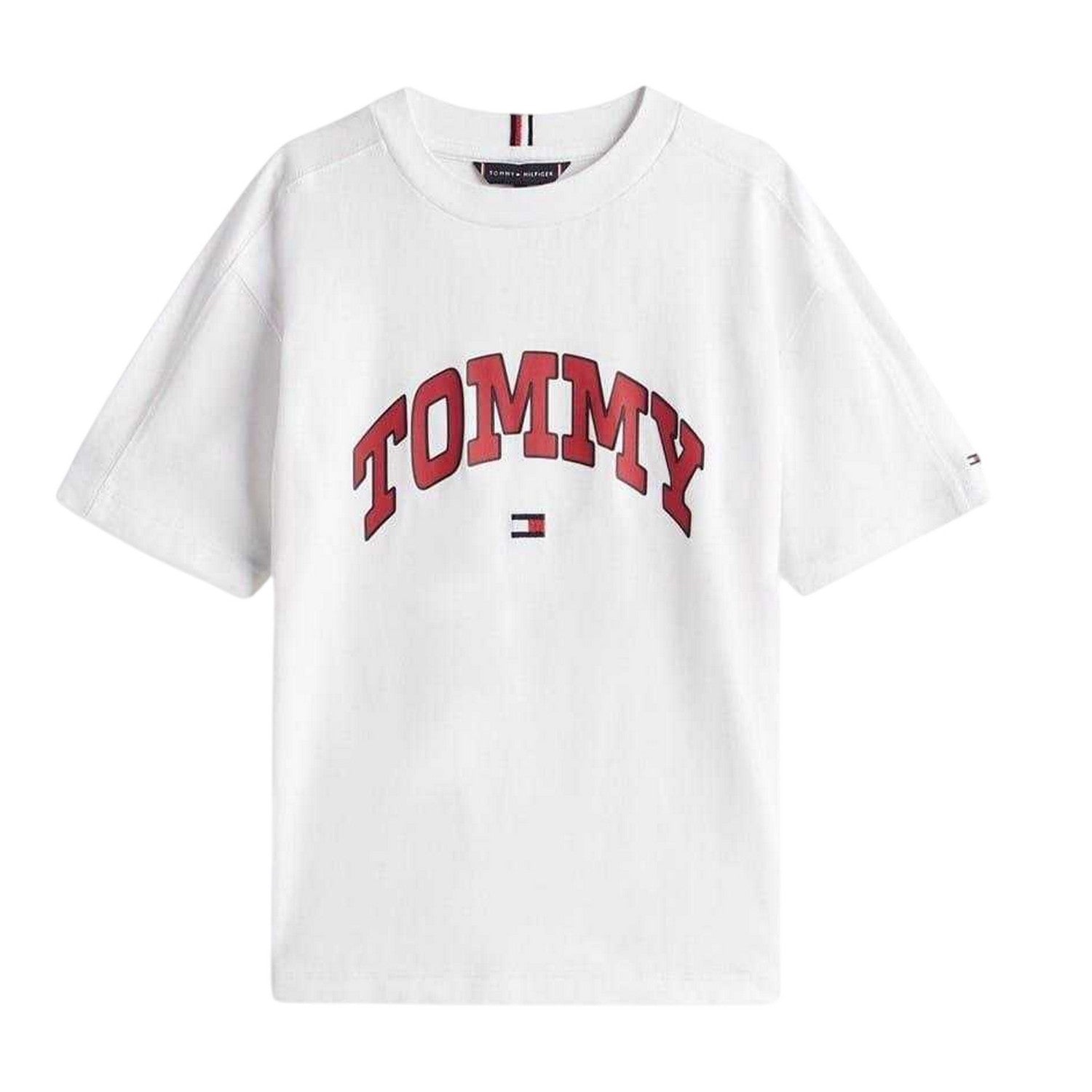 White - Front - Tommy Hilfiger Childrens-Kids Varsity T-Shirt
