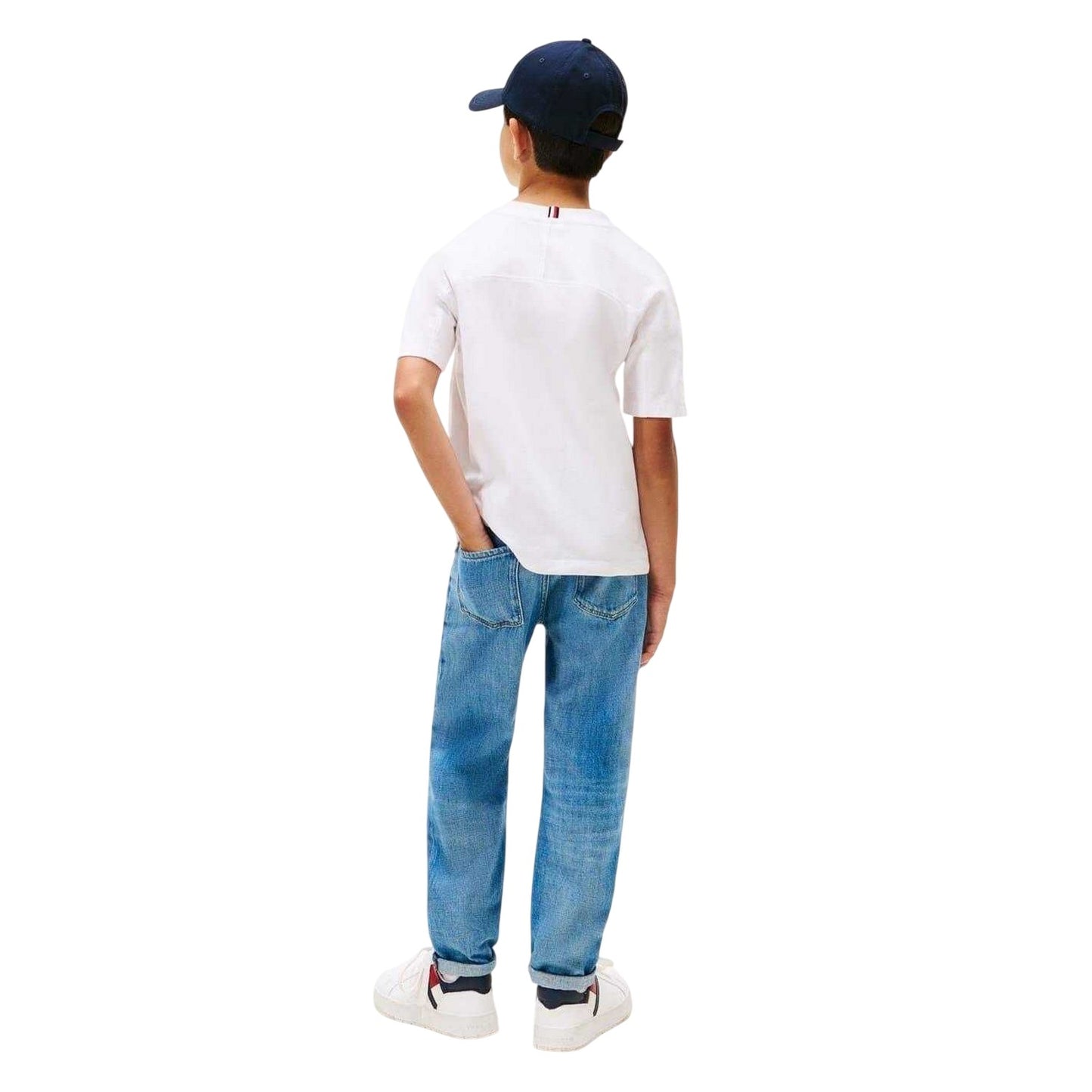 White - Back - Tommy Hilfiger Childrens-Kids Varsity T-Shirt