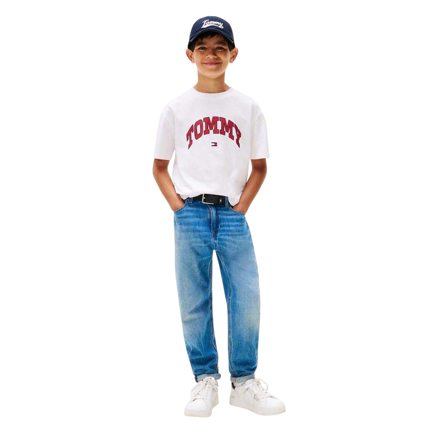 White - Pack Shot - Tommy Hilfiger Childrens-Kids Varsity T-Shirt
