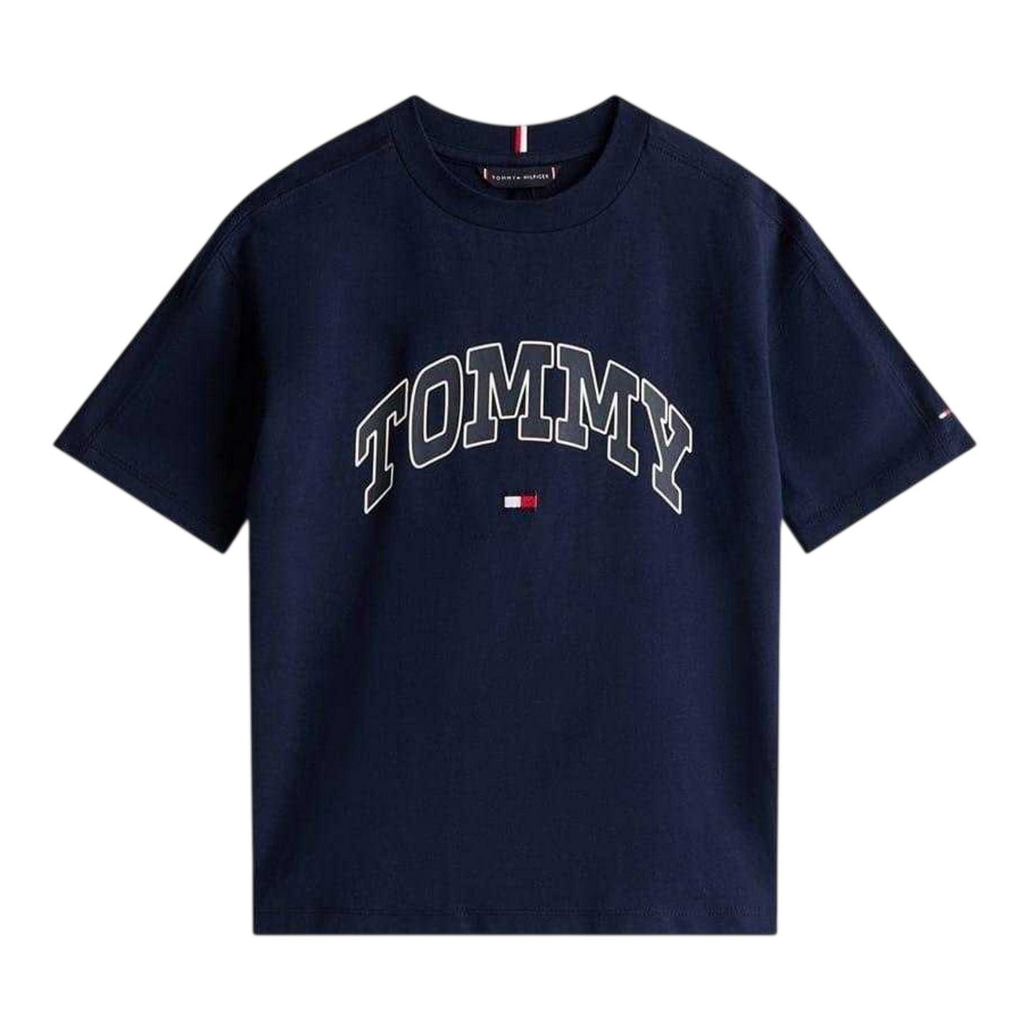 Navy - Front - Tommy Hilfiger Childrens-Kids Varsity T-Shirt