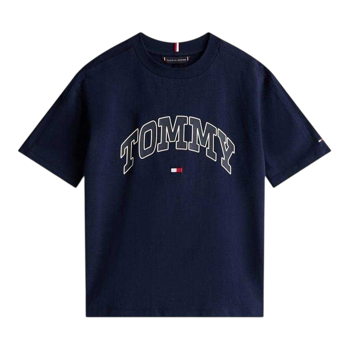 Navy - Front - Tommy Hilfiger Childrens-Kids Varsity T-Shirt